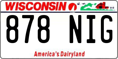 WI license plate 878NIG