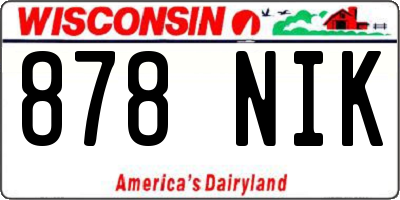 WI license plate 878NIK