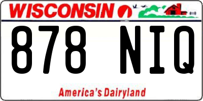 WI license plate 878NIQ
