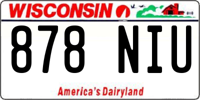 WI license plate 878NIU