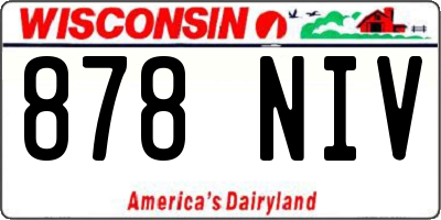 WI license plate 878NIV