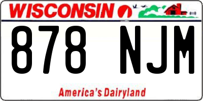WI license plate 878NJM