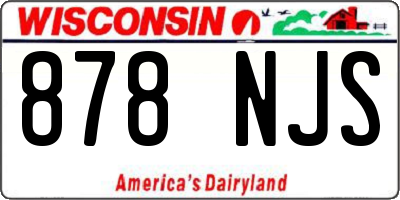 WI license plate 878NJS