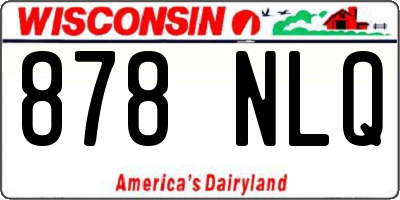 WI license plate 878NLQ