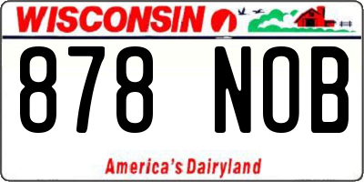 WI license plate 878NOB