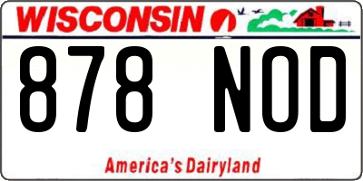 WI license plate 878NOD