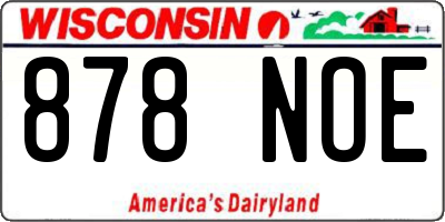 WI license plate 878NOE