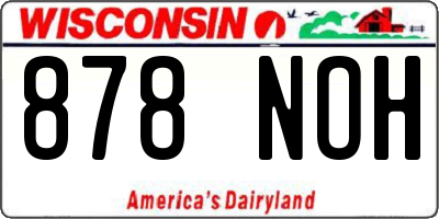 WI license plate 878NOH