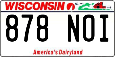 WI license plate 878NOI