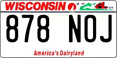 WI license plate 878NOJ