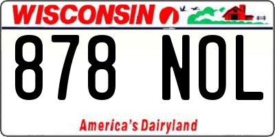 WI license plate 878NOL