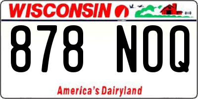 WI license plate 878NOQ