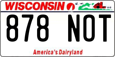 WI license plate 878NOT