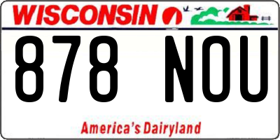 WI license plate 878NOU