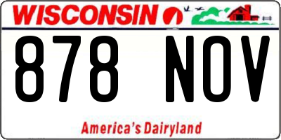 WI license plate 878NOV