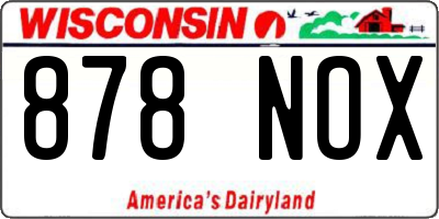 WI license plate 878NOX