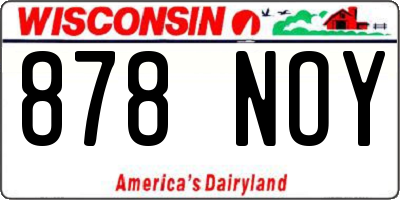 WI license plate 878NOY
