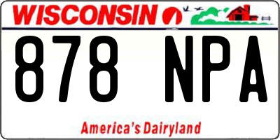 WI license plate 878NPA