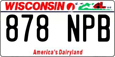 WI license plate 878NPB