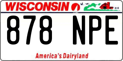 WI license plate 878NPE