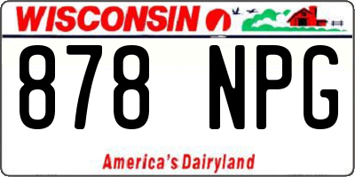 WI license plate 878NPG