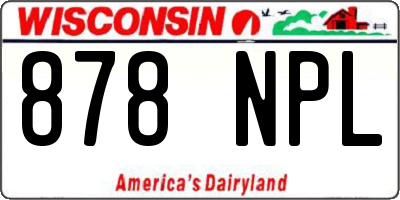 WI license plate 878NPL