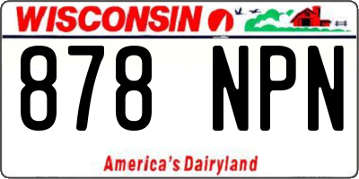 WI license plate 878NPN