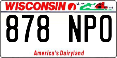 WI license plate 878NPO