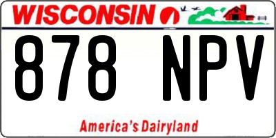 WI license plate 878NPV