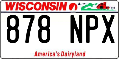 WI license plate 878NPX