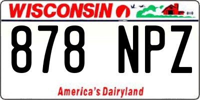 WI license plate 878NPZ