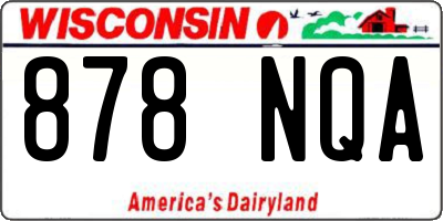 WI license plate 878NQA