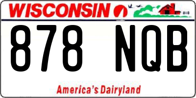 WI license plate 878NQB