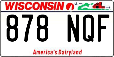 WI license plate 878NQF