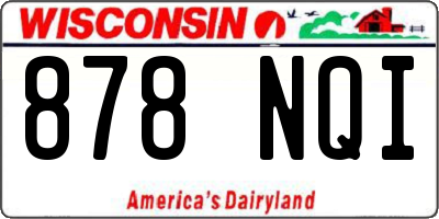 WI license plate 878NQI