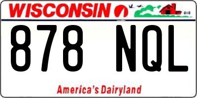 WI license plate 878NQL