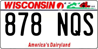 WI license plate 878NQS