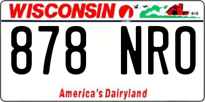 WI license plate 878NRO