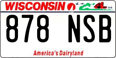 WI license plate 878NSB