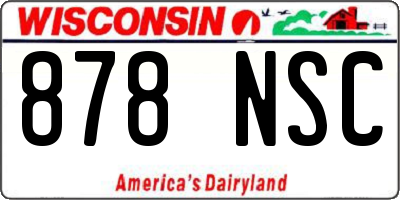 WI license plate 878NSC