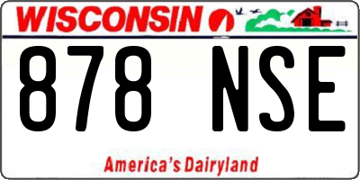 WI license plate 878NSE