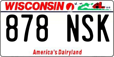 WI license plate 878NSK