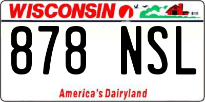 WI license plate 878NSL