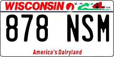 WI license plate 878NSM