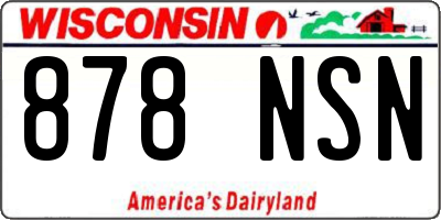 WI license plate 878NSN
