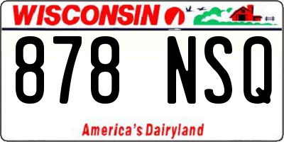 WI license plate 878NSQ