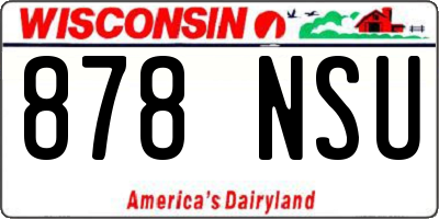 WI license plate 878NSU