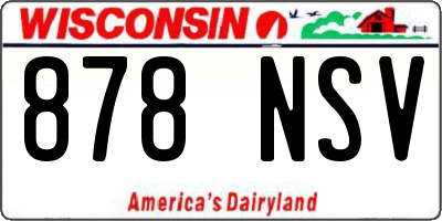 WI license plate 878NSV