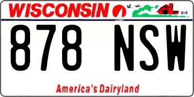WI license plate 878NSW