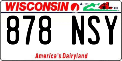 WI license plate 878NSY